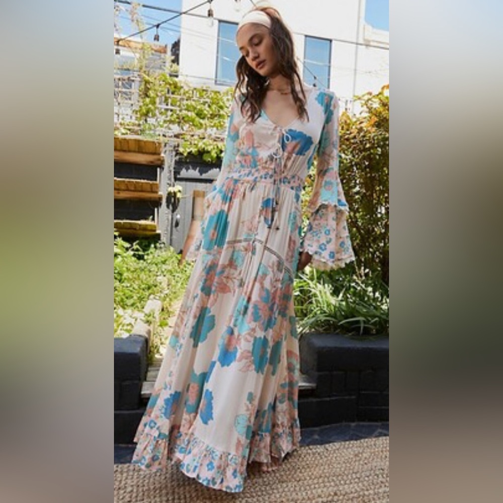 SOLD Free People Penny Printed Maxi Bodysuit